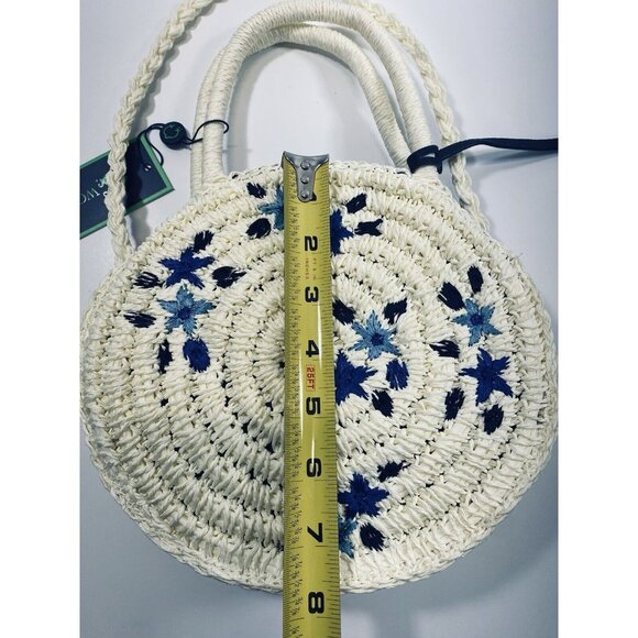 NWT Wonder Small Natural Woven Straw Round Crossbody Shoulder Bag Purse - Picture 6 of 9